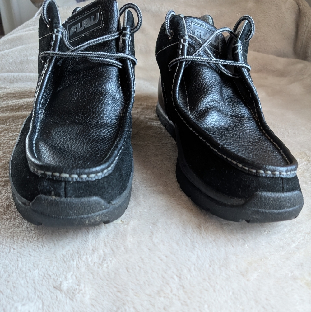 FUBU Men’s Black Suede & Leather Casual Chukka Shoes - Picture 2 of 8